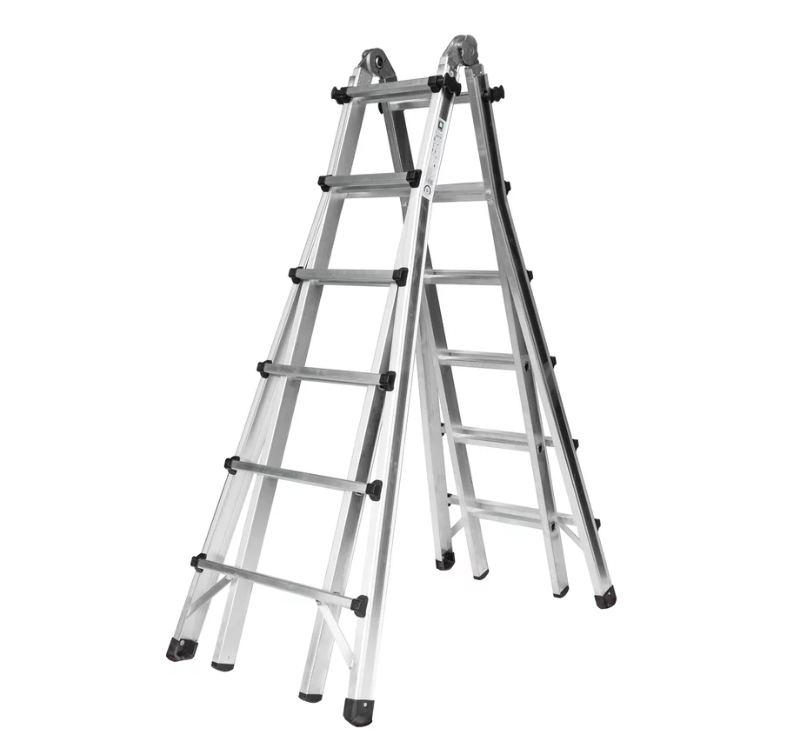 Teleskopleiter 4-teilig ohne Traverse 4x6 Sprossen